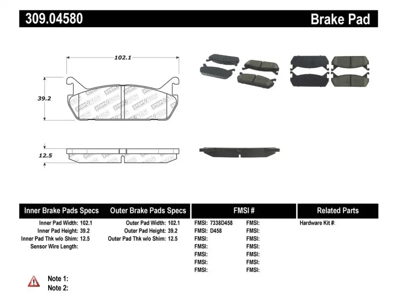 Stoptech Performance 90-93 Mazda Miata Rear Brake Pads D525 2
