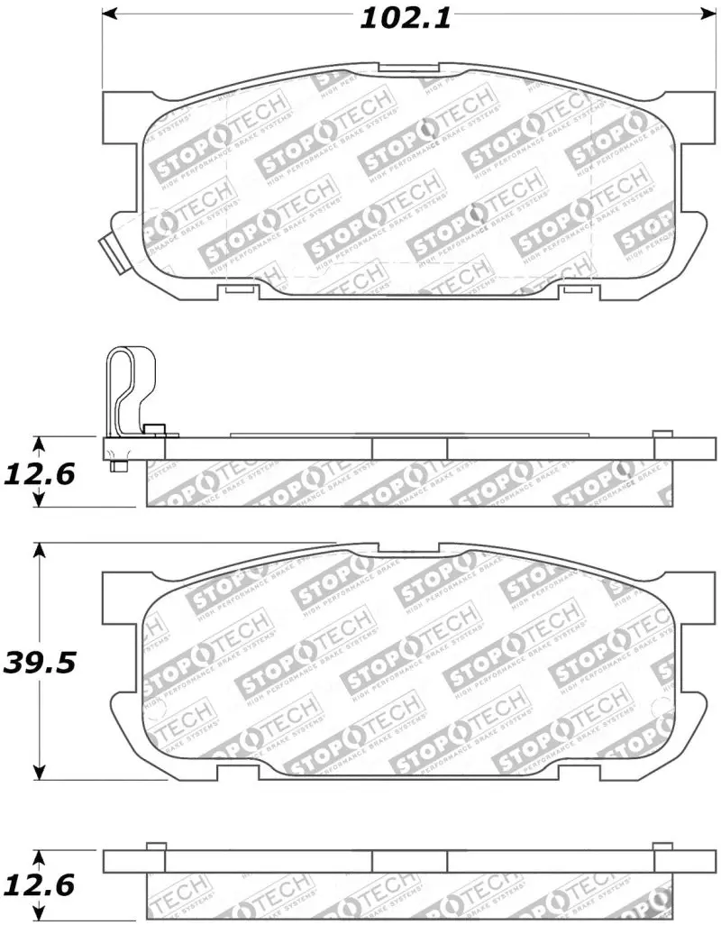 Stoptech Street Touring 01-05 Miata W/ Sport Suspension Rear Brake Pads D891 1