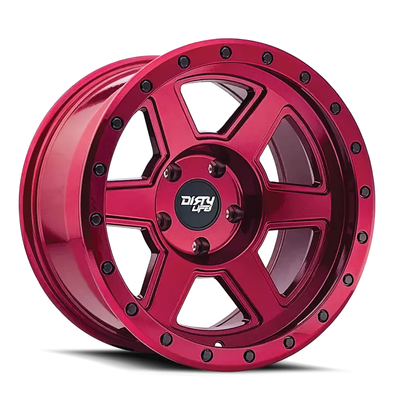 Dirty Life 9315 Compound 17X9 / 6X139.7 Bp / -38Mm Offset / 106Mm Hub Crimson Candy Red Wheel 1