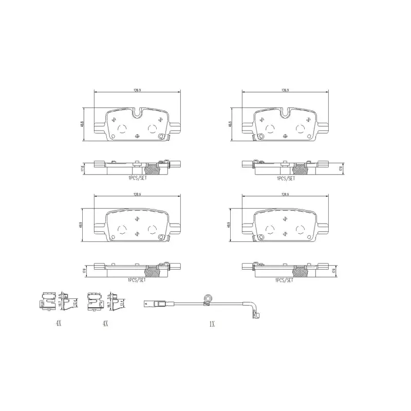Brembo Oe 21-24 Cadillac Escalade/Suburban/Tahoe/Yukon/Yukon Xl Ceramic Brake Pad - Rear 1