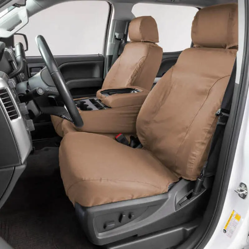 Covercraft 09-14 Ford F150 Polycotton Seatsaver Custom Front Row Seat Covers - Tan 1
