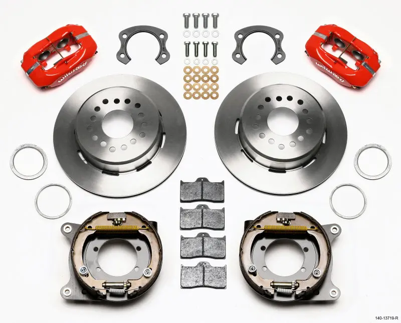 Wilwood Forged Dynalite P/S Park Brake Kit Red Ford 8.8 Special W/2.50In Offset-5 Lug 1