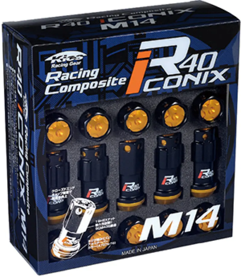 Project Kics 14X1.50 R40 Iconix Lock & Lug Nuts - Black W/Blue Cap (16+4 Locks) 1
