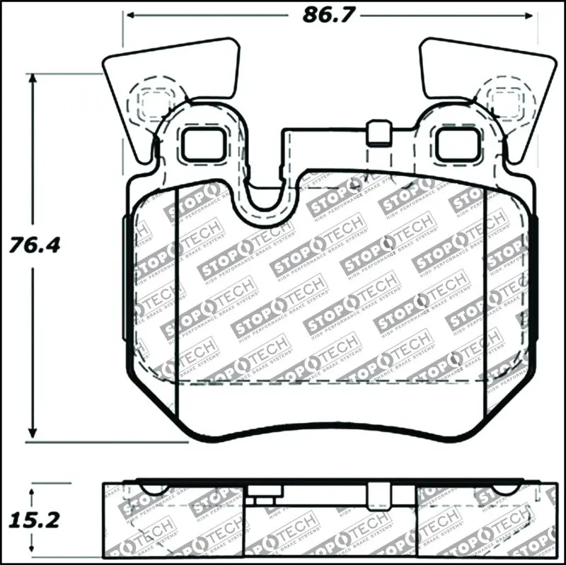 Stoptech Performance 08-09 Bmw 128I/135I Coupe Rear Brake Pads 1