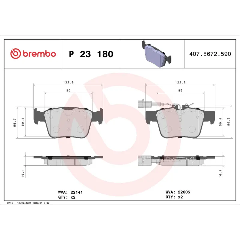 Brembo 18-21 Alfa Romeo Giulia/ Alfa Romeo Stelvio Rear Low-Met Brake Pad 1