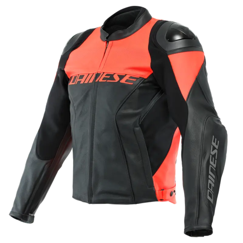 Dainese Racing 4 Leather Jacket Perforated Black/Fluorescent Red Size - 44 1