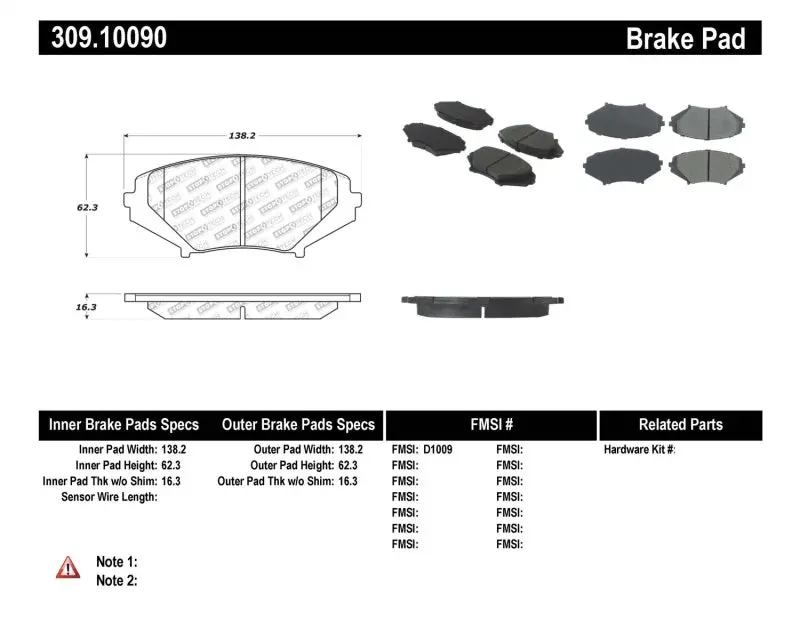 Stoptech Performance 04-07 Rx-8 Front Pads 1