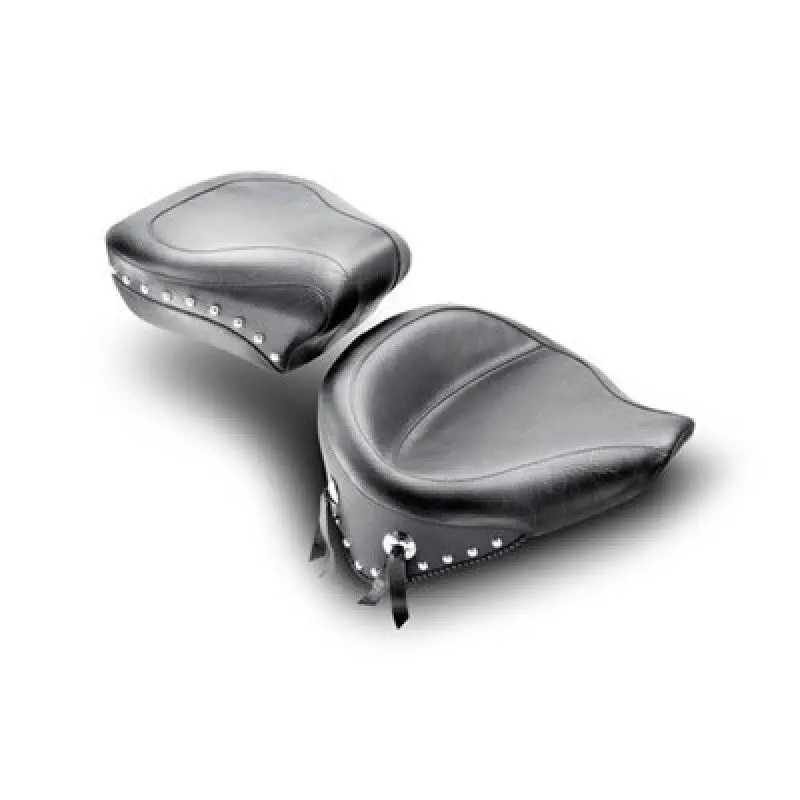Mustang 00-15 Harley Softail Standard Rear Tire Wide Touring Passenger Seat W/Studs - Black 1