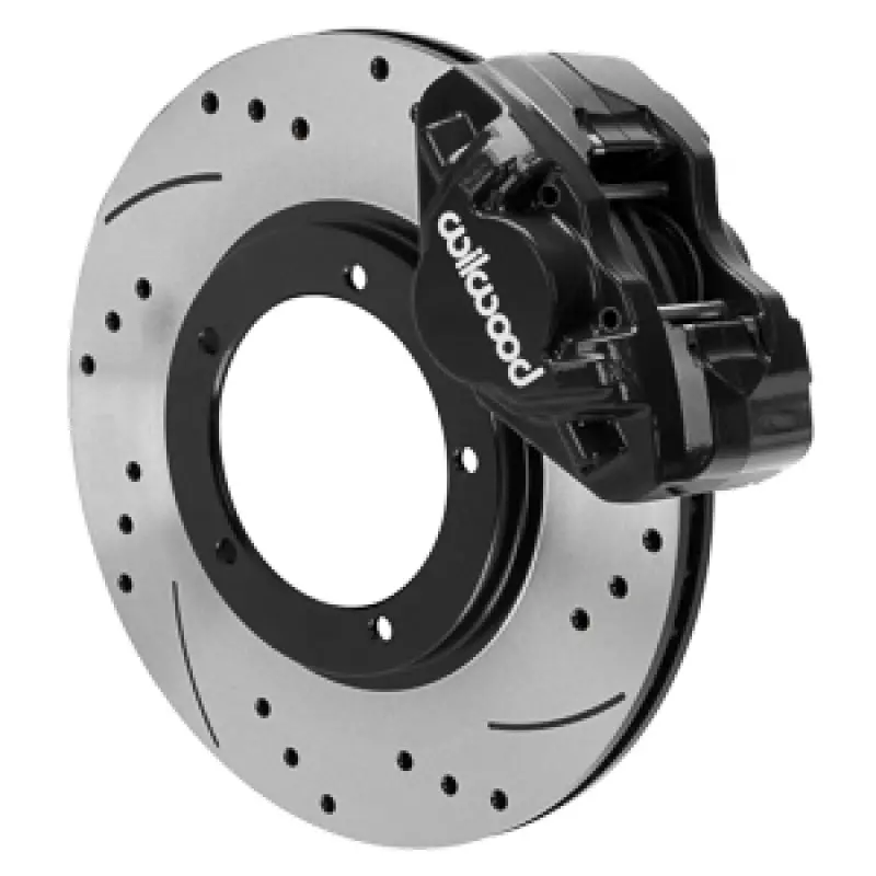 Wilwood 69-74 Porsche 911 D31 11.10In. Front Brake Kit W/ Flex Lines - Drilled Rotors (Black) 1