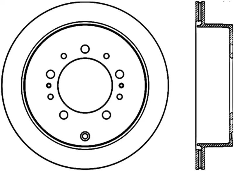 Stoptech Sport Slot 08-13 Lexus Lx450/470/570 / 07-12 Toyota Tundra Slotted Right Rear Cryo Rotor 1