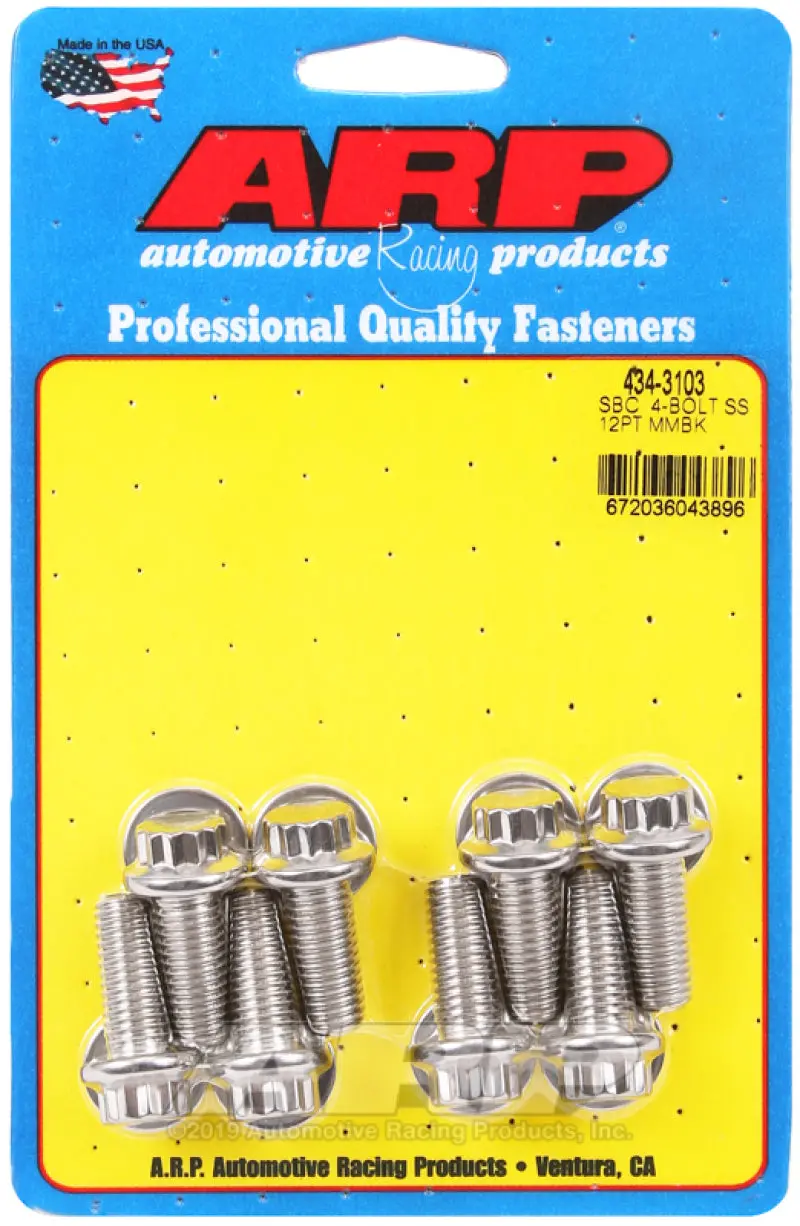 Arp Sb Chevy 4-Bolt Ss 12Pt Motor Mount Bolt Kit 1