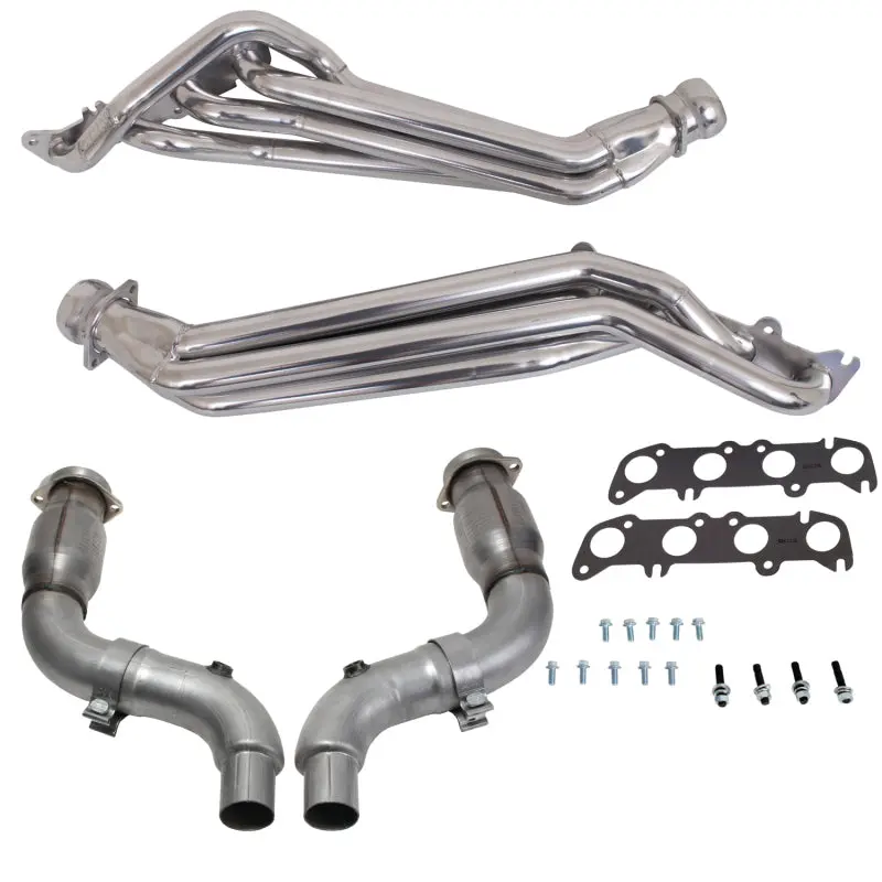 Bbk 15-23 Ford Mustang Gt 1-3/4 Long Tube Headers W/High Flow Catted Mid Pipe (Silver Ceramic) 1