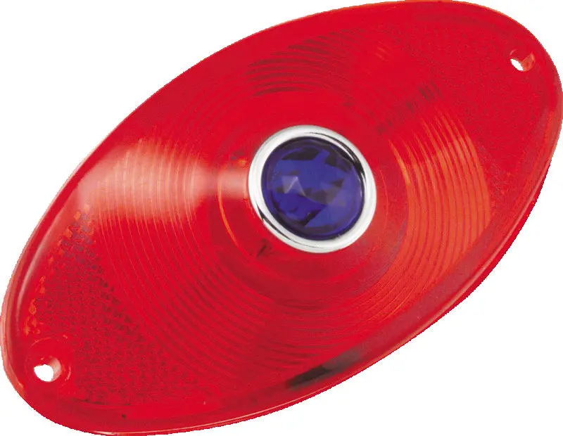 Bikers Choice Replacement Red Cat Eye Taillight Lens With Blue Dot Custom 1