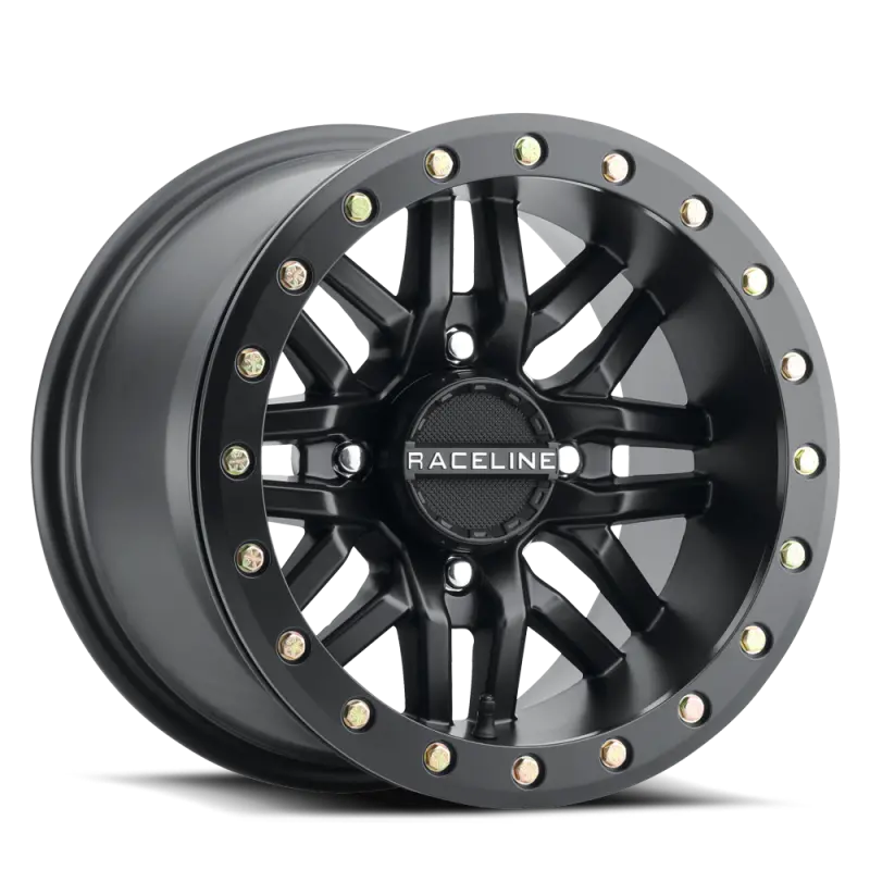 Raceline A91b Ryno 14X7in / 4X137 Bp / 10Mm Offset / 110.18Mm Bore - Satin Black Beadlock Wheel 1