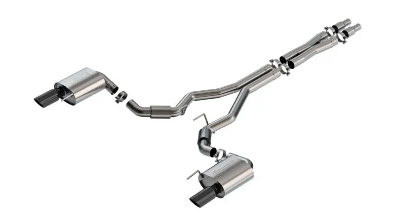 Borla 2024 Ford Mustang Gt 5.0L V8 W/O Active Exhaust S-Type Cat-Back Exhaust System - Black Chrome 1