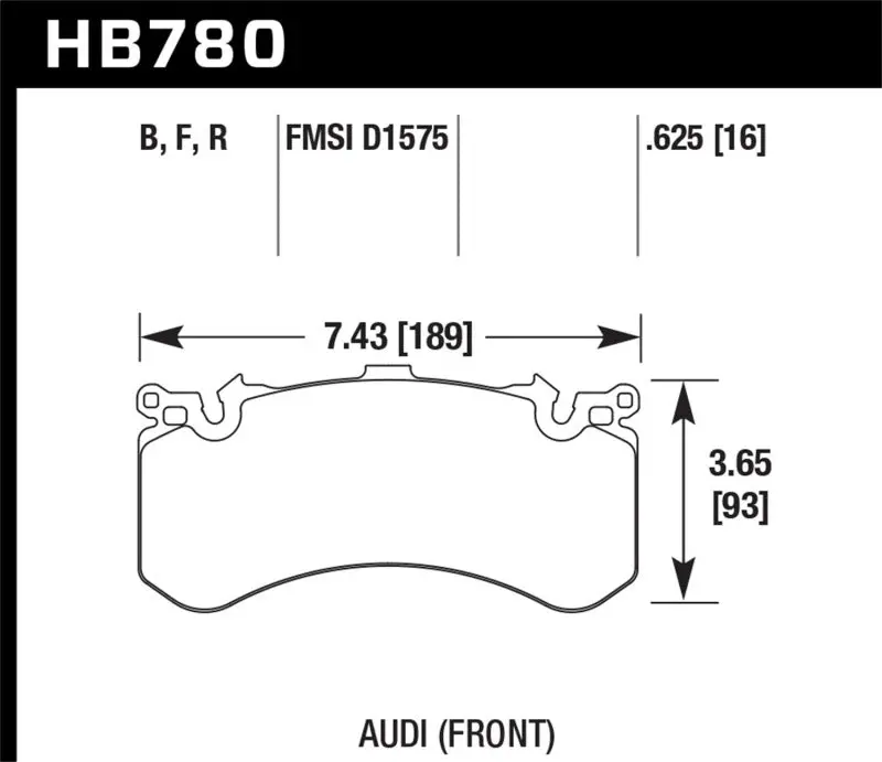 Hawk 2018 Audi S6 Premium Plus/Prestige 4.0L / Audi S6 Prestige 4.0L Hp+ Front Brake Pads 1