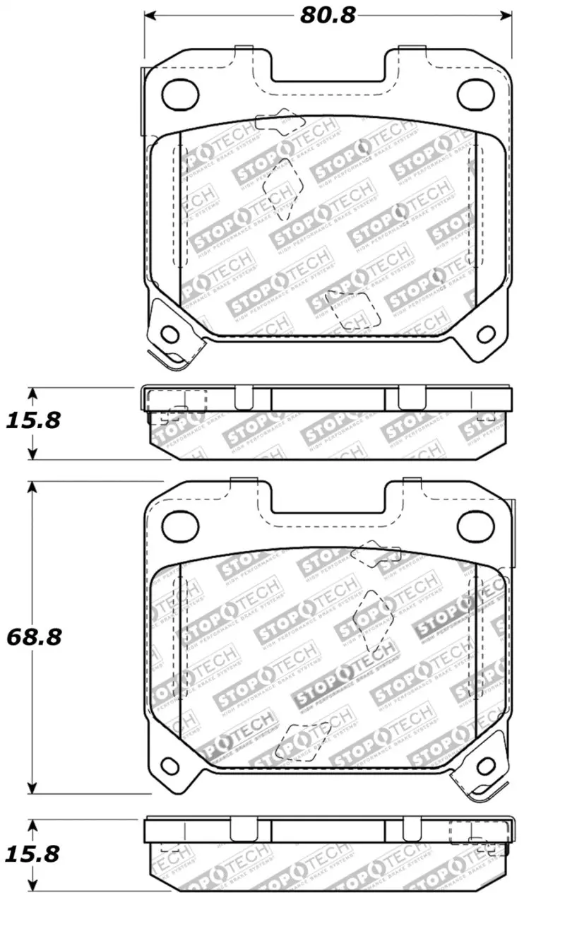 Stoptech Performance 5/93-98 Toyota Supra Turbo Rear Brake Pads 1