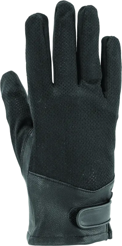 River Road Pecos Leather Mesh Gloves Black - Medium 1