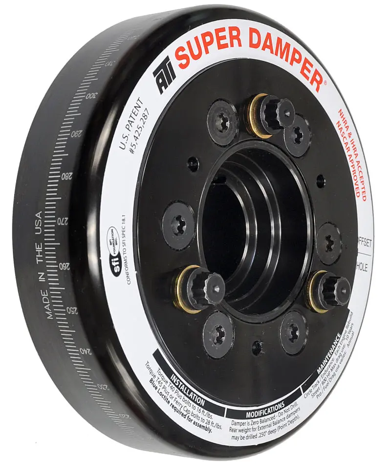 Ati Damper - 6.325In - Steel - Chevy Ls - Smooth - C-Bore Front - 3 Ring 1