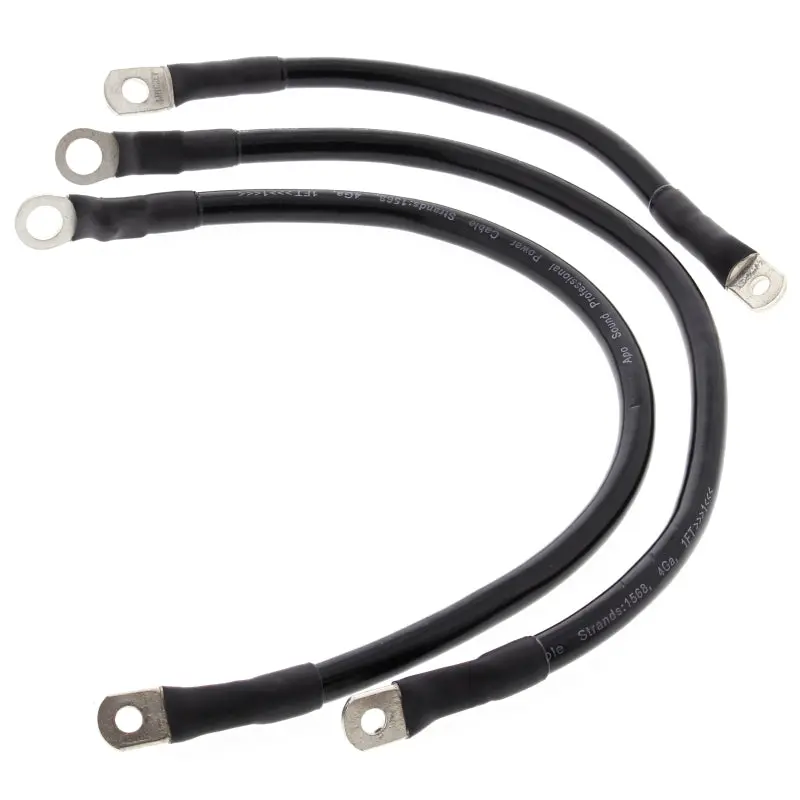 All Balls Racing 66-77 Harley Flh Electra Glide Battery Cable Kit Black 1
