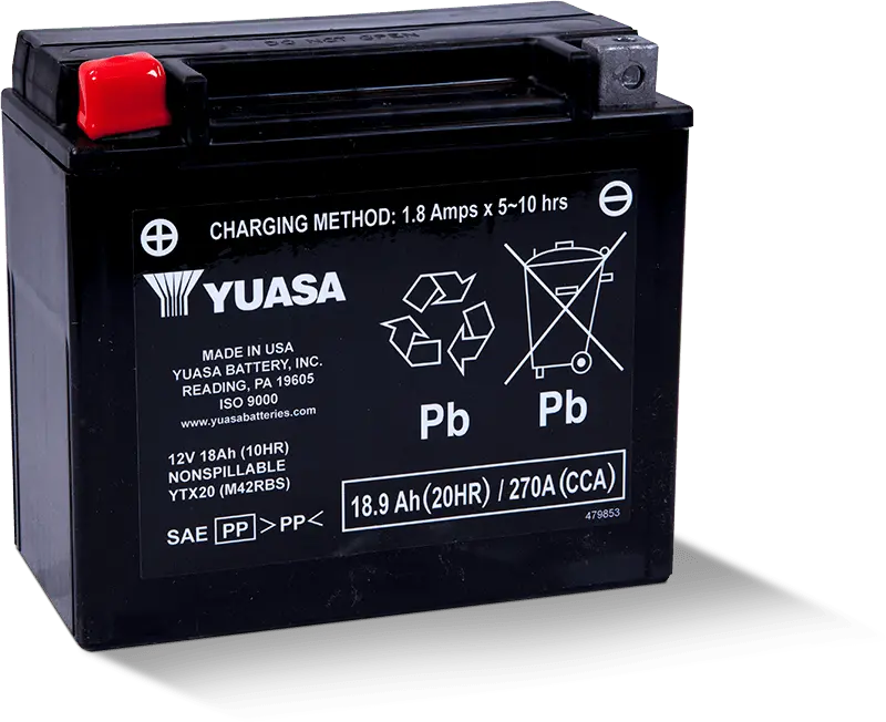 Yuasa Ytx20 Maintenance Free Agm 12-Volt Battery 1