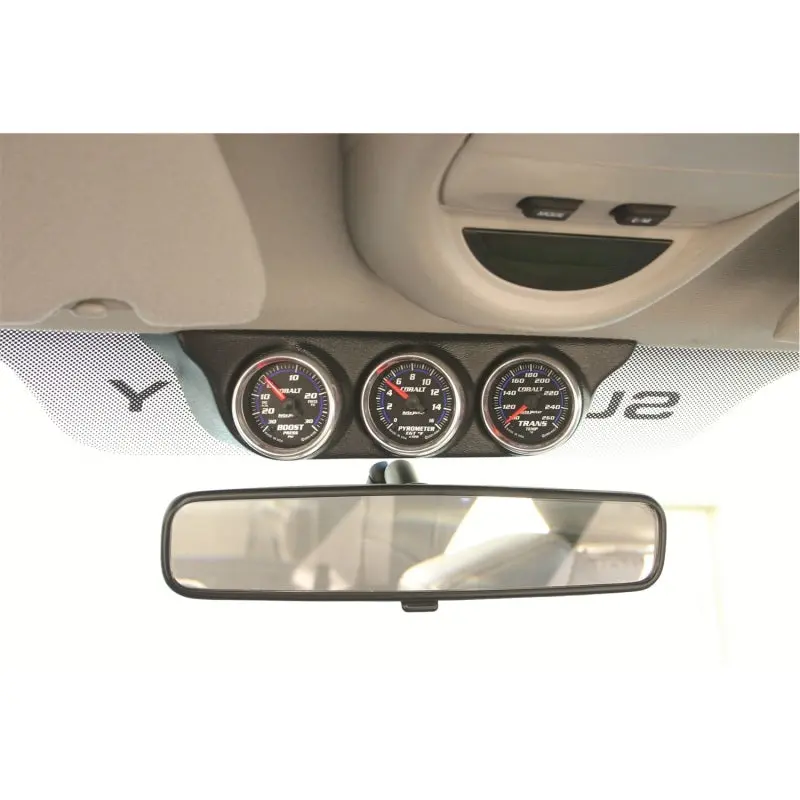 Autometer 99-07 Ford Super Duty / 03-07 Dodge Ram Black Triple Overhead Console Pod 1