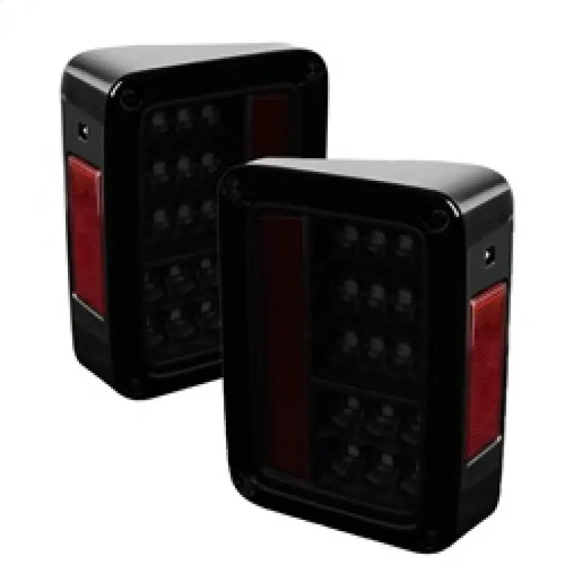Spyder Jeep Wrangler 07-15 Led Tail Lights Black Smoke Alt-Yd-Jwa07-Led-Bsm 1