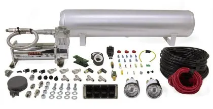 Air Lift 4-Way Manual Control System 100% Duty 1/4In Line 4 Gal. Tank. 1