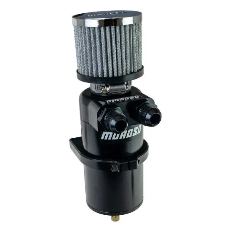 Moroso Dual Inlet -10An Billet Breather Tank Catch Can - Black 1