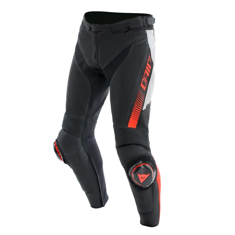 Dainese Super Speed Perforated Leather Pants Black/White/Red-Fluorescent Size - 50 1