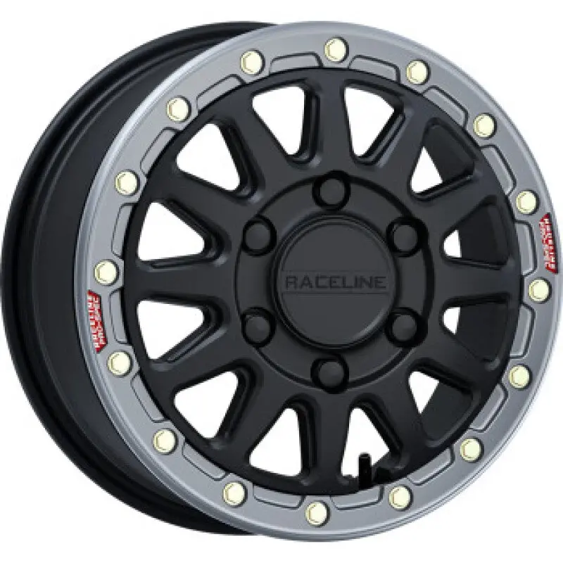 Raceline A14bg Alpha 15X6.5In/6X139.7 Bp/74Mm Offset/78.1Mm Bore - Blk & Gunmetal Ring Beadlock Whl 1
