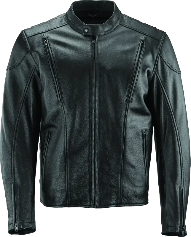 River Road Race Leather Jacket Black - Large 1