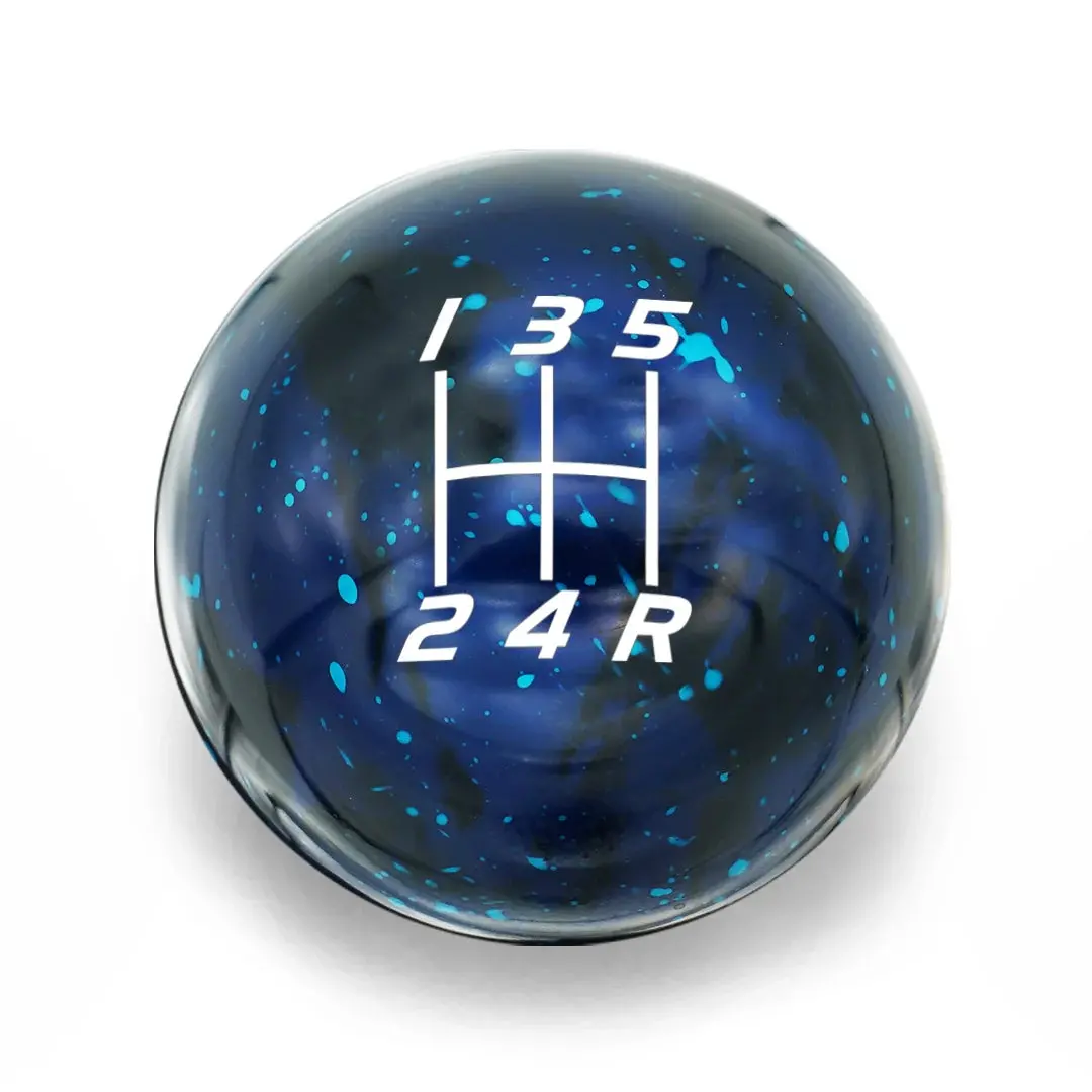 Precision 5-speed velocity-engraved shift knob featuring a cosmic space motif, engineered for seamless Honda fitment