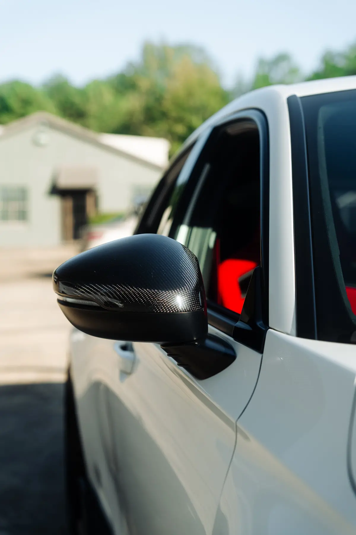Olm Full Replacement Carbon Fiber Mirror Covers W/Turn Signal - 2022+ Honda Civic / Type R / 2023+ Acura Integra 2