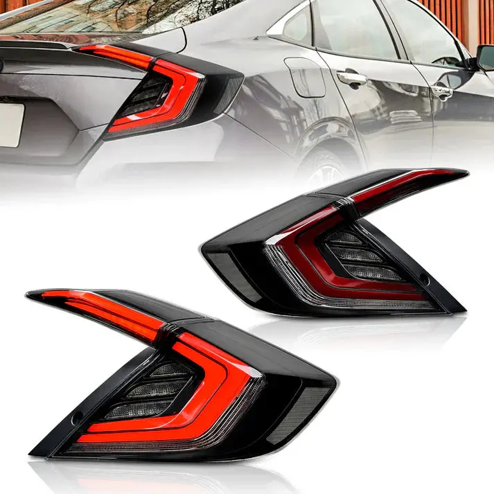 Tsp Led Tail Lights For 2016-2021 Honda Civic Sedan [Fc] - ** Returned Item ** 1