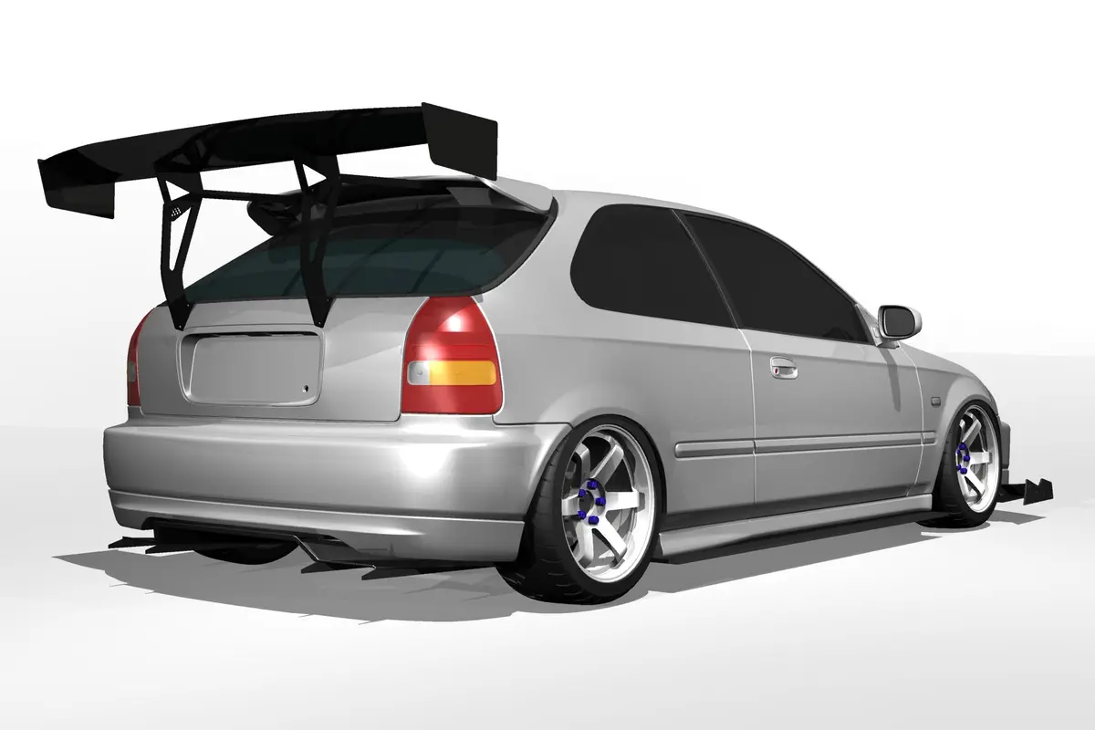 Epsilon+ Diffuser V1+ For 97-00 Honda Civic Hatchback [Ek9] 1