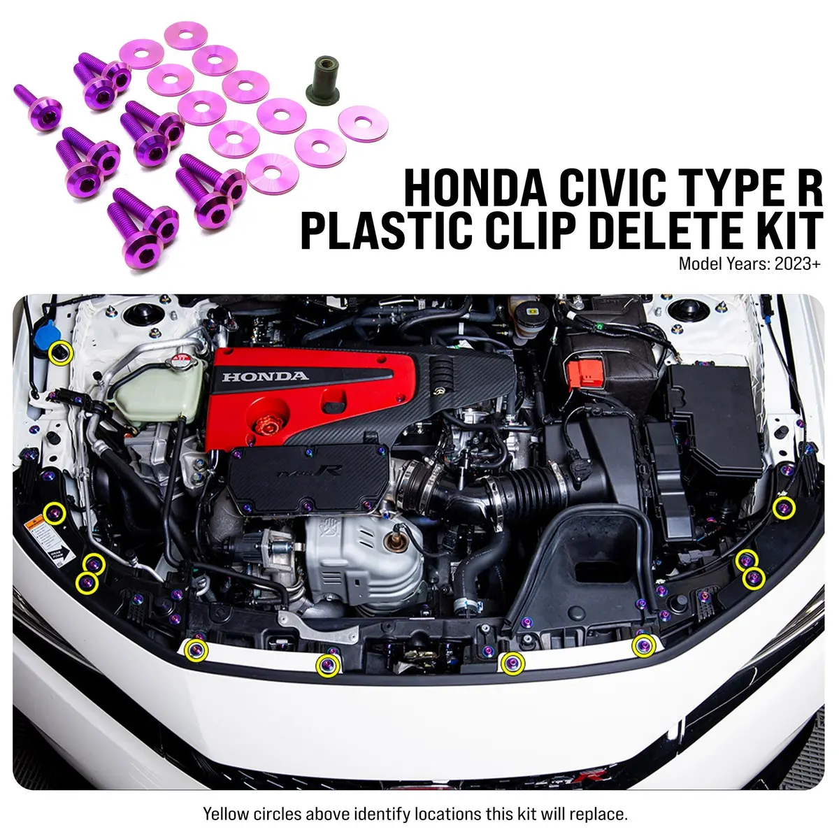 Titanium Hardware Plastic Clip Delete Kit - Honda Civic Type R (2023+) - ** Returned Item ** 1