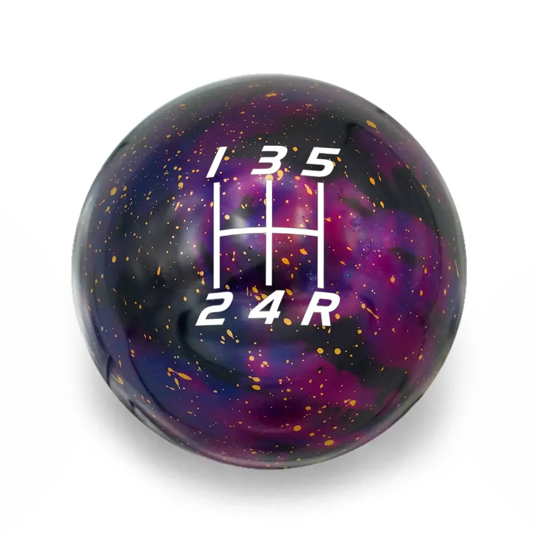 Precision 5-speed velocity-engraved shift knob featuring a cosmic space motif, engineered for seamless Honda fitment - Image 3