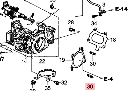 Honda Genuine Exhaust Stud For 2016+ Honda Civic/Accord/Integra 1