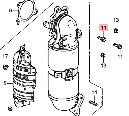 Honda Genuine Turbocharger To Downpipe Flanged Bolt For 2016+ Honda Civic/Integra/Accord 1
