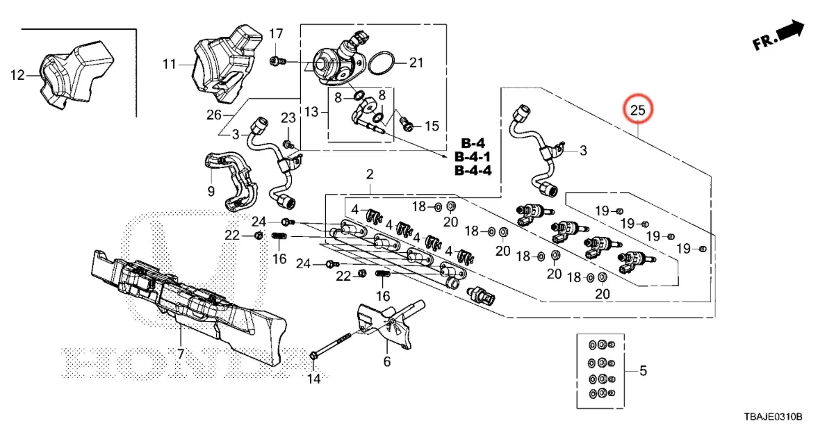Honda Genuine Injector Set For 16-21 Honda Civic 1.5T 1