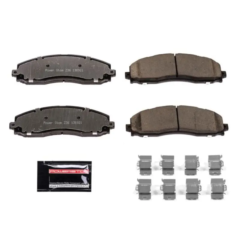 Power Stop 13-19 Ford F-250 Super Duty Rear Z36 Truck & Tow Brake Pads W/Hardware 1
