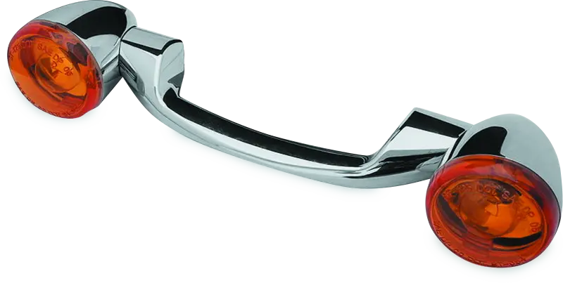 Bikers Choice 91-08 Touring 86-17 Flst Narrow Chrome Rear Turn Signal Bar Kit W/Amber Lens 1