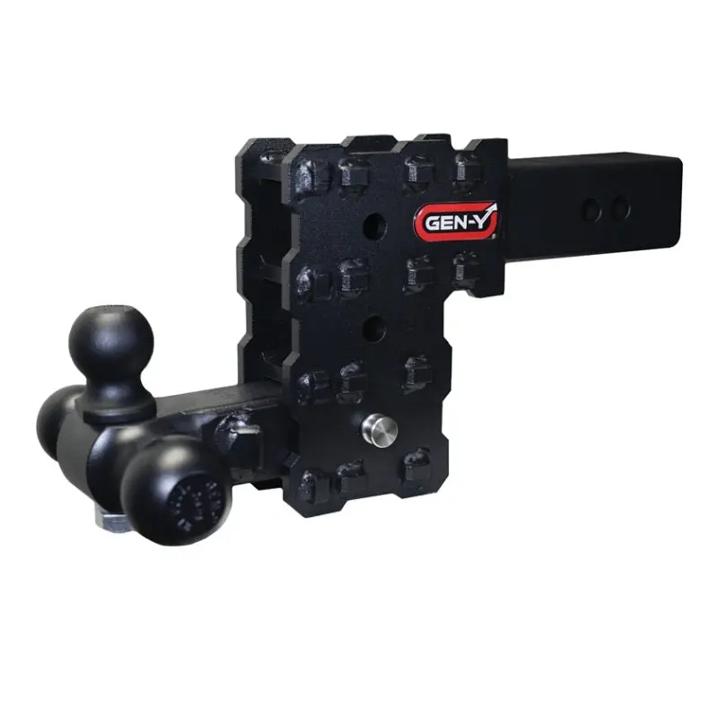 Gen-Y Phantom-X 2.5In Solid Shank 5In Drop 1.6K Tw 16K Hitch W/Gh-052 Tri-Ball Mount 1