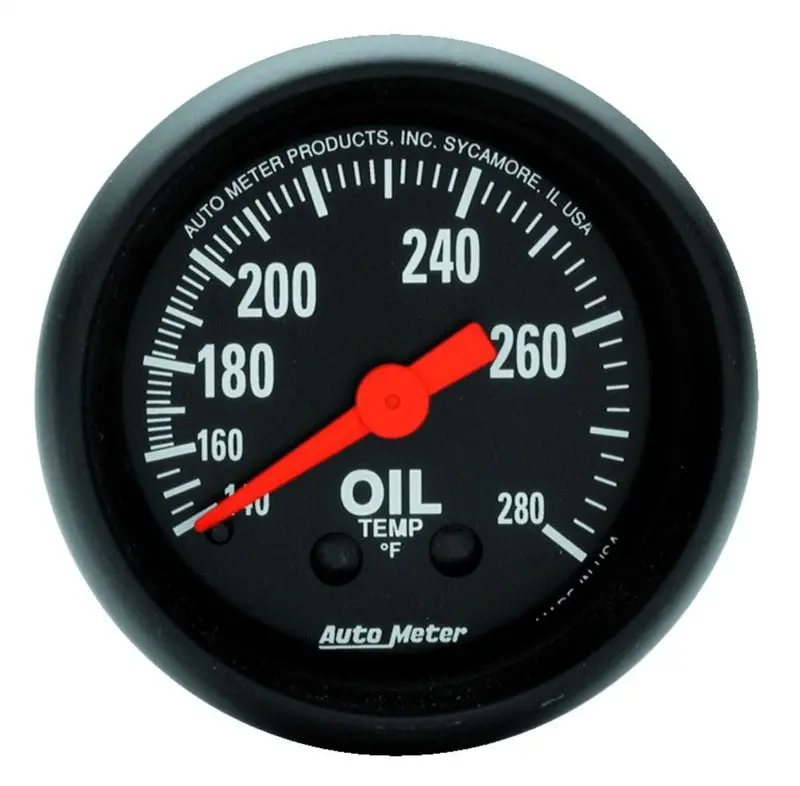 Autometer Z Series 2-1/16In 140-280 Degrees F Mechanical Oil Temperature Gauge 1