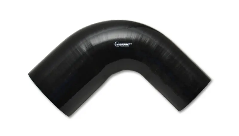 Vibrant 2.75In Id X 3.5In Id X 4In Long Gloss Black Silicone 90 Degree Transition Elbow 1