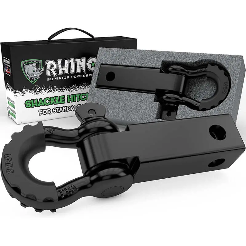 Rhino Usa Shackle Hitch Receiver W/ D-Ring (Black) 1