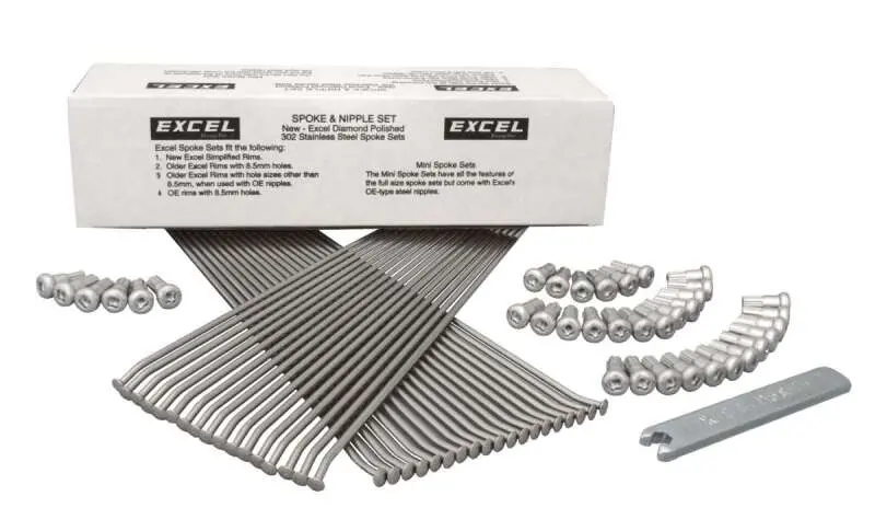 Excel Rear Spoke/Nipple Set - 10 Gauge / 32 Qty - Silver 1