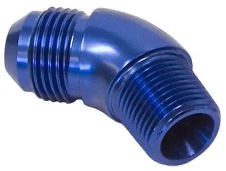 3/8" Npt To -8An Full-Flow Adapter Fitting – 45° Angle 1