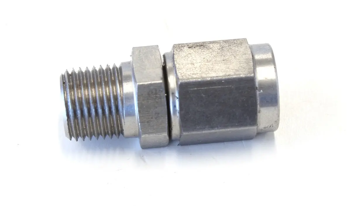 Male 1/8" Npt To Female -3An Straight Adapter – Stainless Steel (Af916-03-02-Ss) 1
